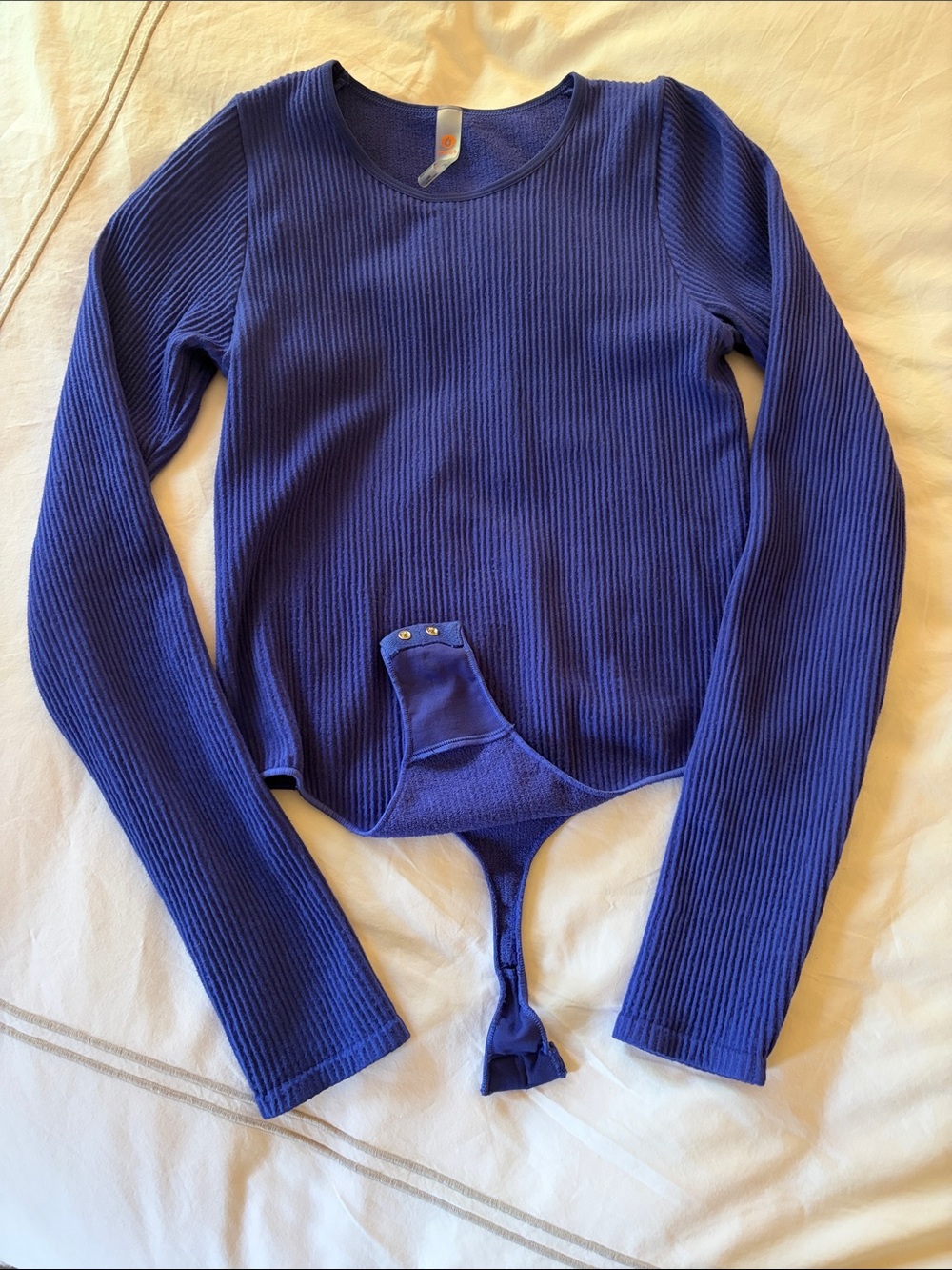 Mono B Ribbed Long Sleeve Bodysuit - Deep Blue